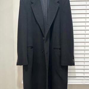 Giorgio Armani Black 100% Cashmere 3 Button Lined Overcoat 46R